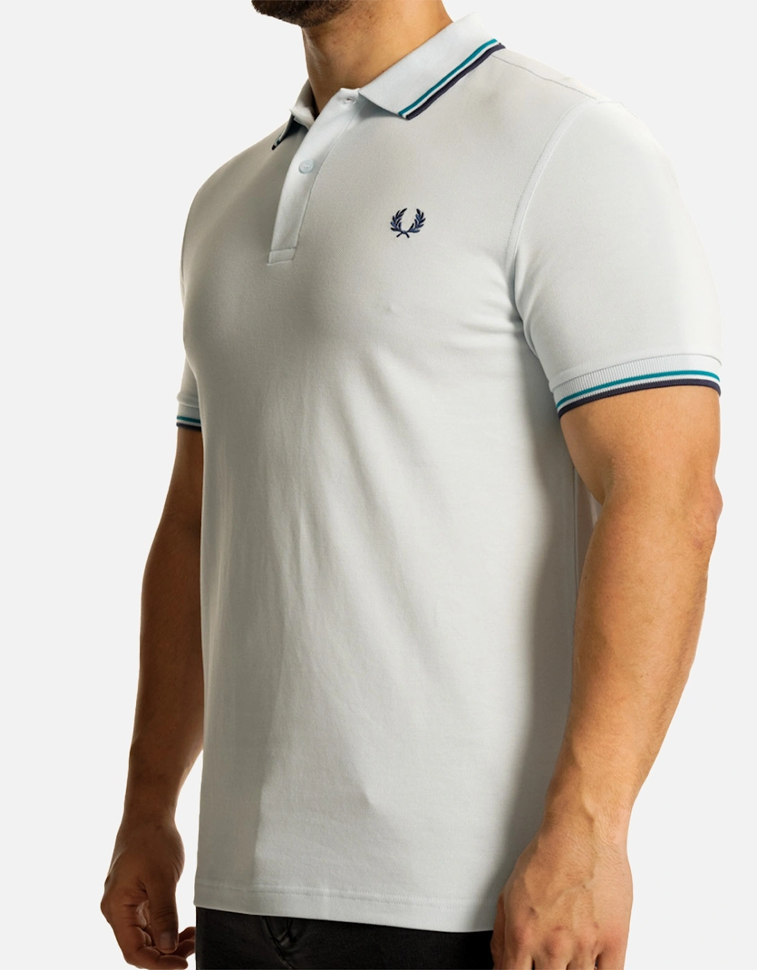 Mens Twin Tipped Collar Polo Shirt (Light Blue)