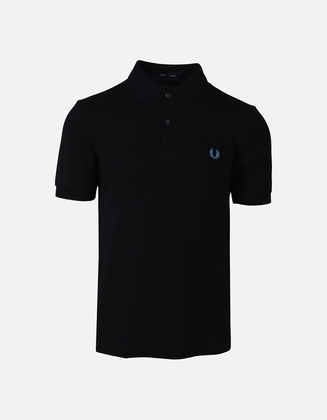 Plain Polo Shirt Black/Ocean, 4 of 3