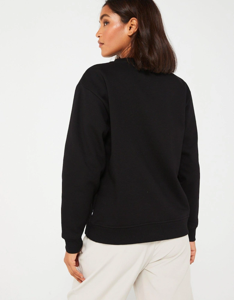 Womens Classic Logo Boyfriend Sweatshirt - Black