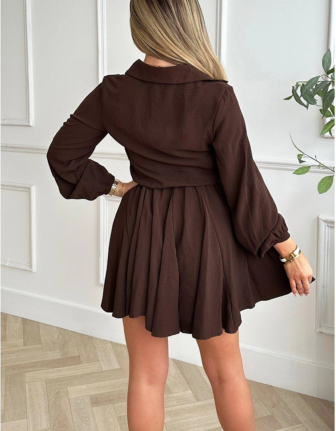 Shirt Dress - Brown