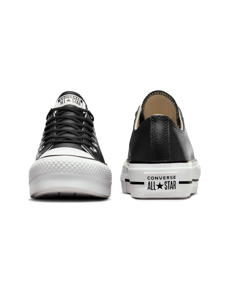 Womens Leather Lift Ox Trainers - Black/White
