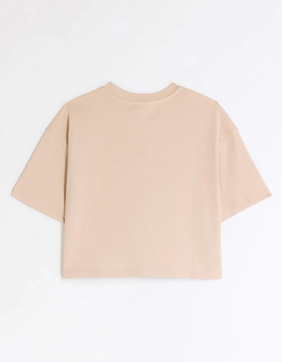 Girls Graphic Crop T-Shirt - Brown