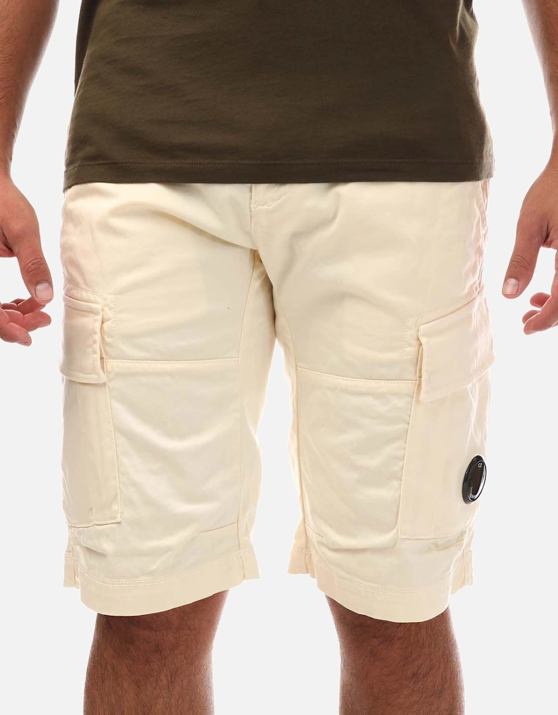 Mens Stretch Sateen Cargo Shorts, 4 of 3