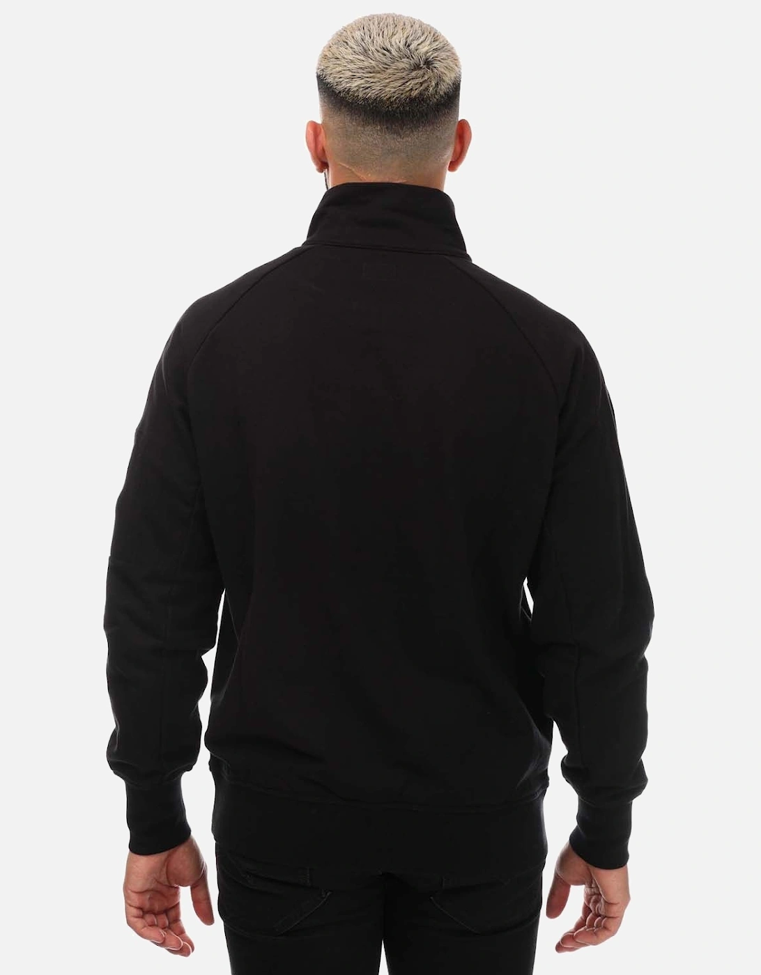 Mens Diagonal Raised Half Zipped Sweatshirt