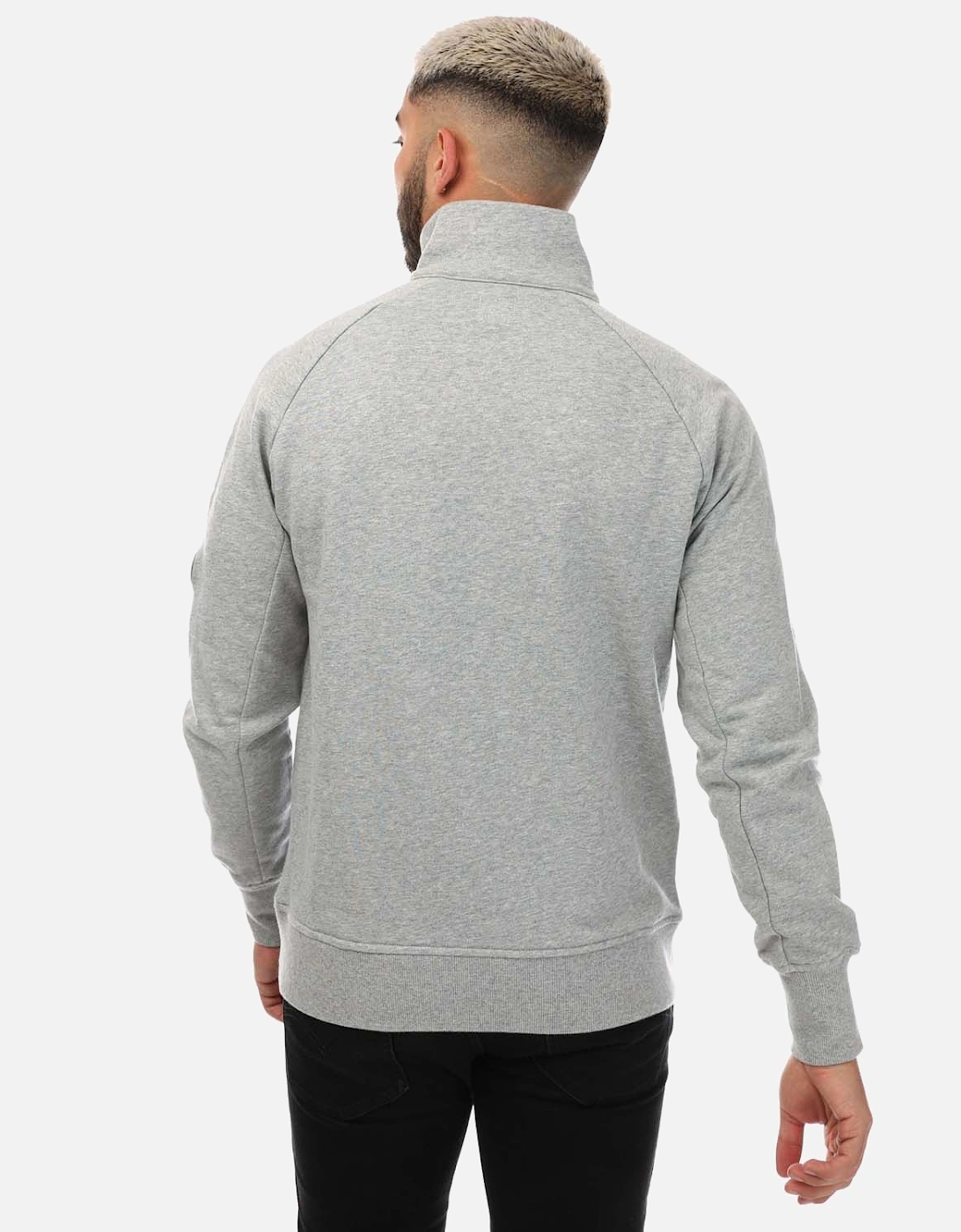 Mens Diagonal Raised Half Zipped Sweatshirt