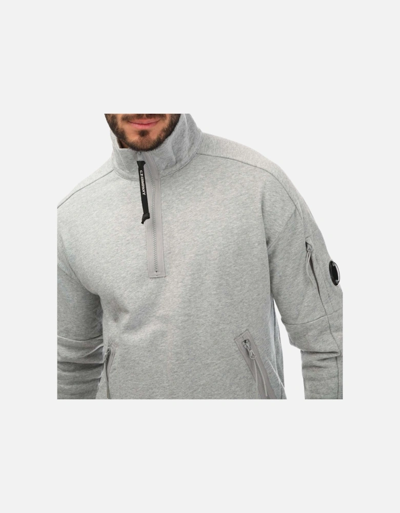 Mens Diagonal Raised Half Zipped Sweatshirt