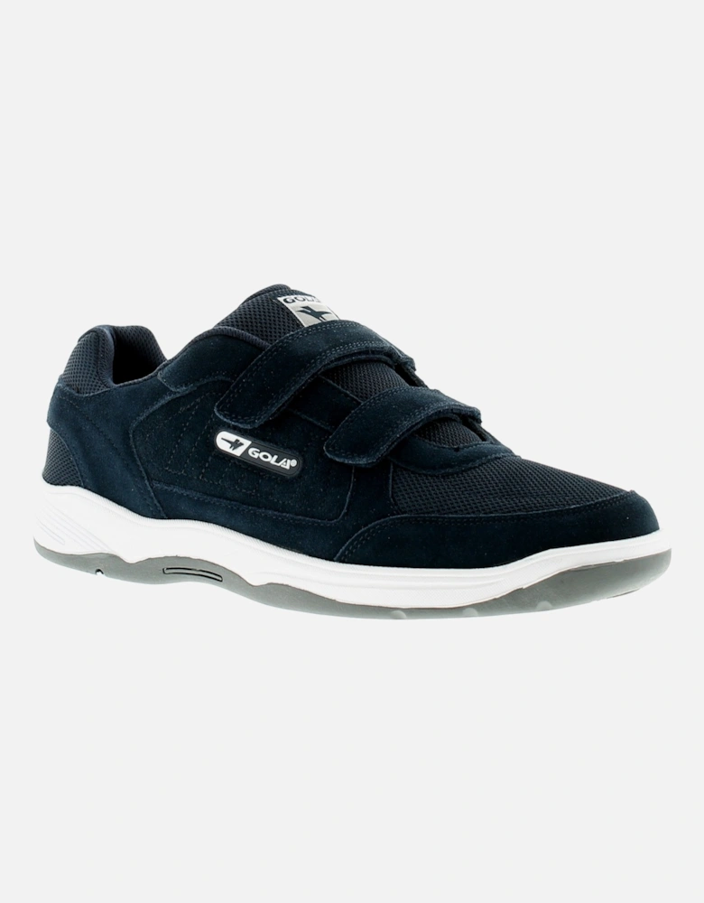 Mens Trainers Belmont Suede Wide Fit Touch Fastening navy UK Size