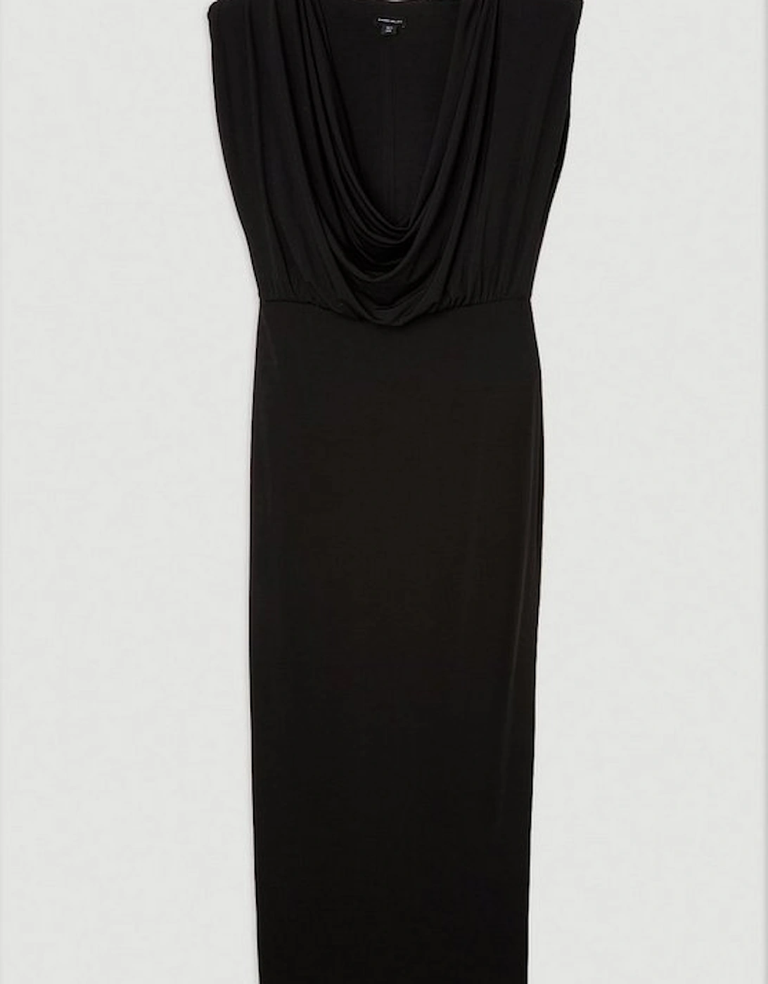 Cowl Neck Jersey Maxi Dress