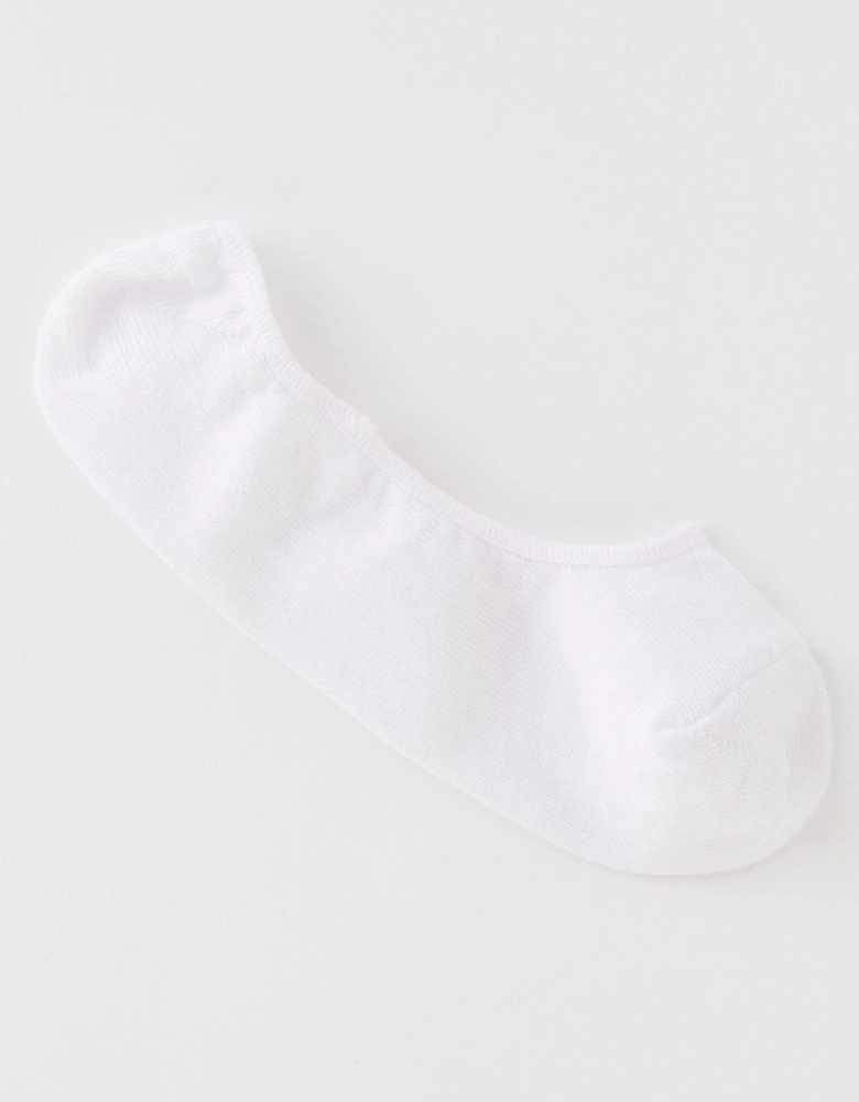 3 Pack Invisible Trainer Liner Socks With Heel Grips - White