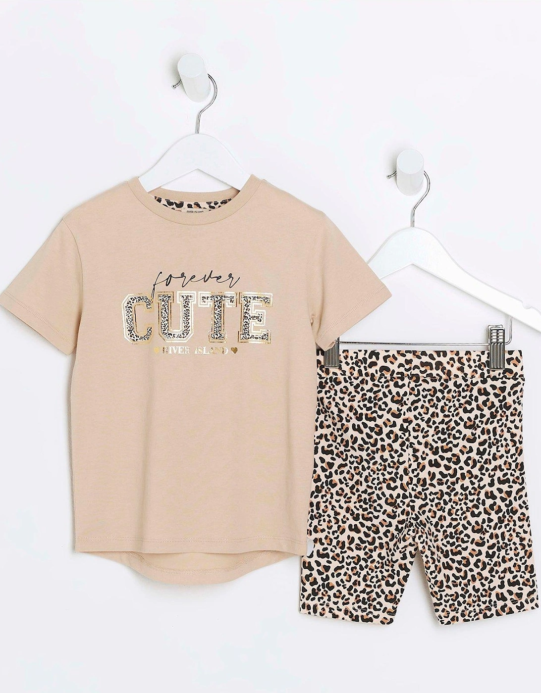 Mini Girls Forever Cute T-shirt Set - Beige, 2 of 1
