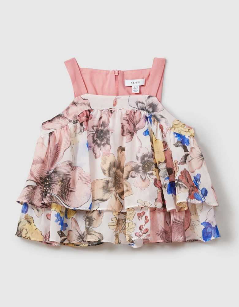Tiered Floral Print Top Co-Ord
