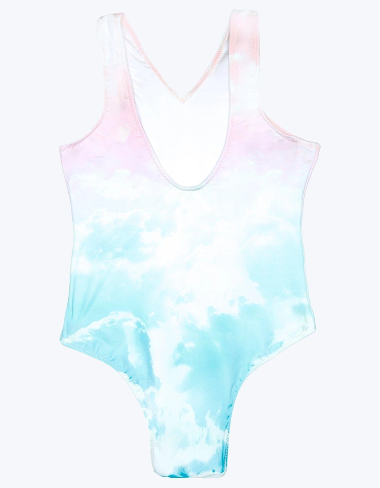 Girls Multi Pastel Clouds Swimsuit