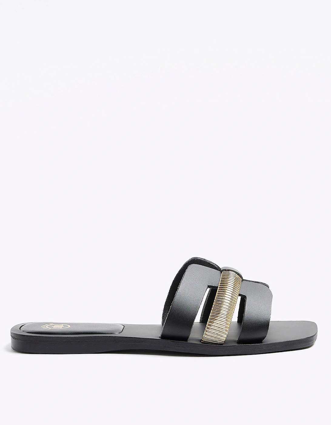 Wide Fit Cut Out Leather Sandal - Black, 2 of 1