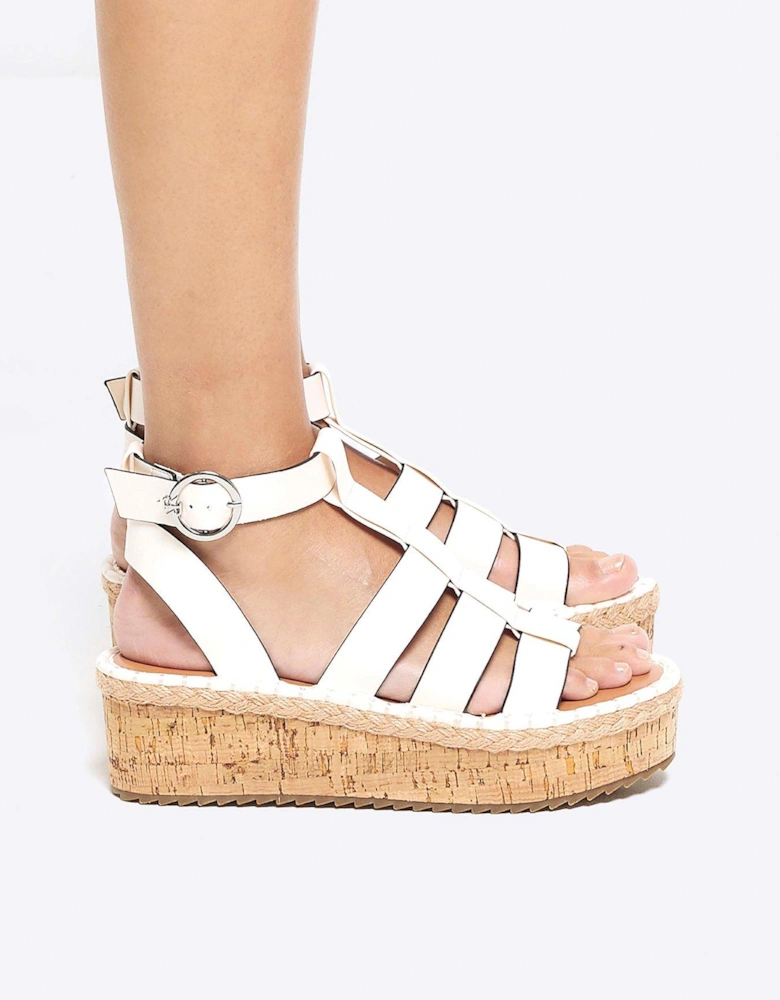 Fisherman Flatform Sandal - White