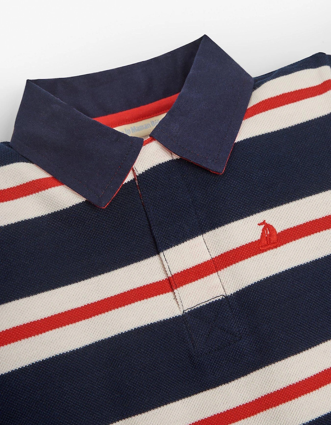 Boys Classic Stripe Polo Shirt - Red