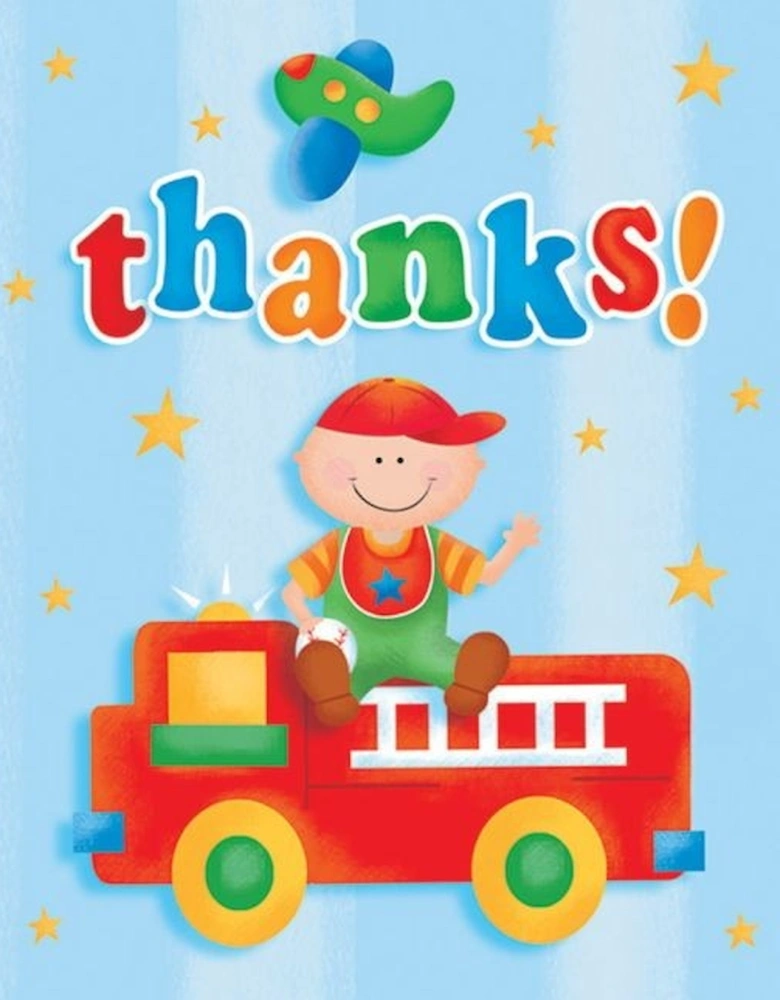 Boy 1st Birthday Thank You Card (Pack of 8)