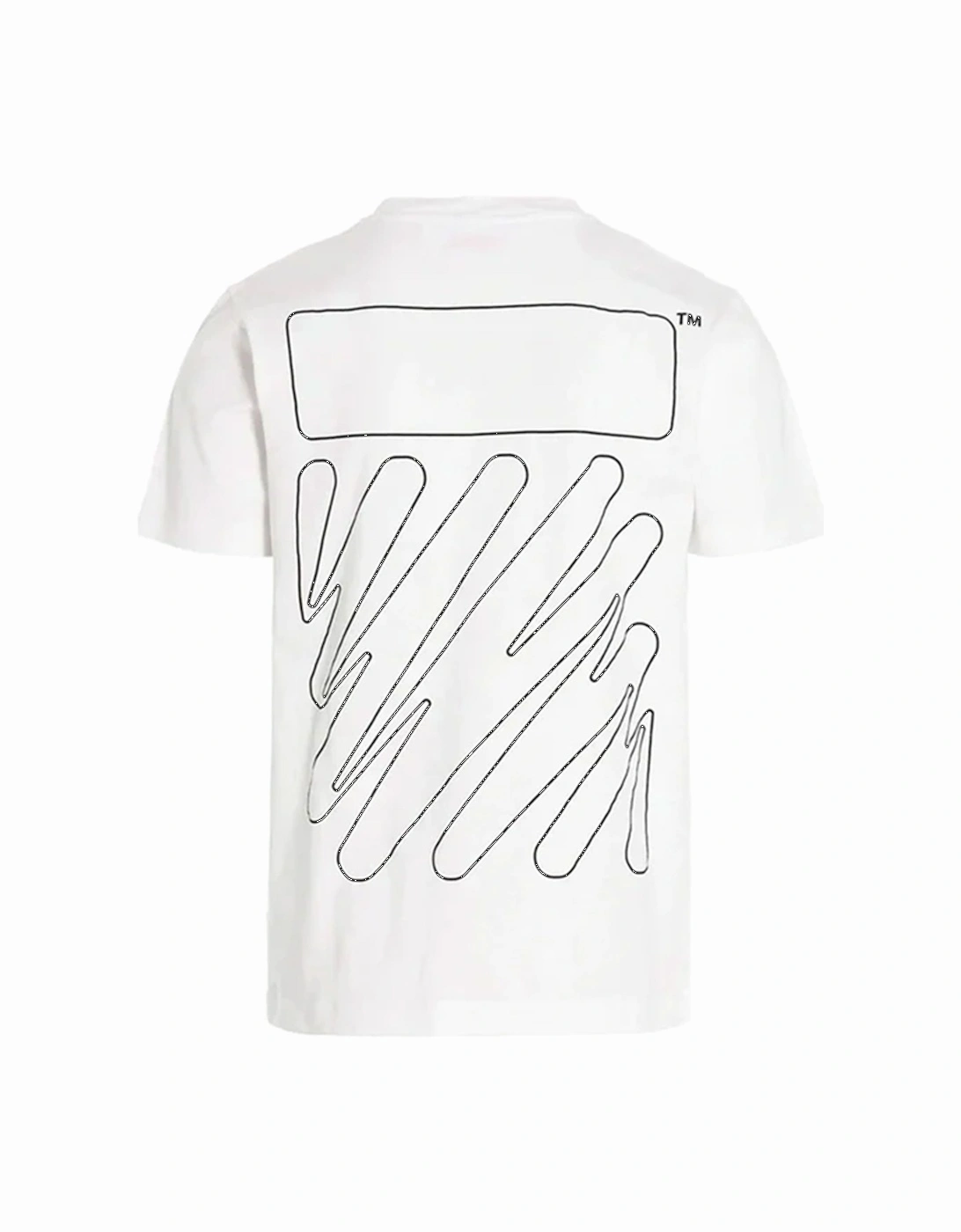 Wave Diagonal Printed Cotton T-Shirt in White, 5 of 4