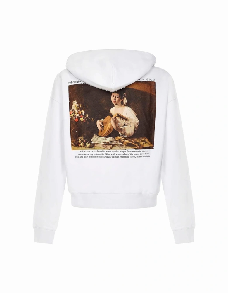 Caravaggio Lute Painting Printed Hoodie in White