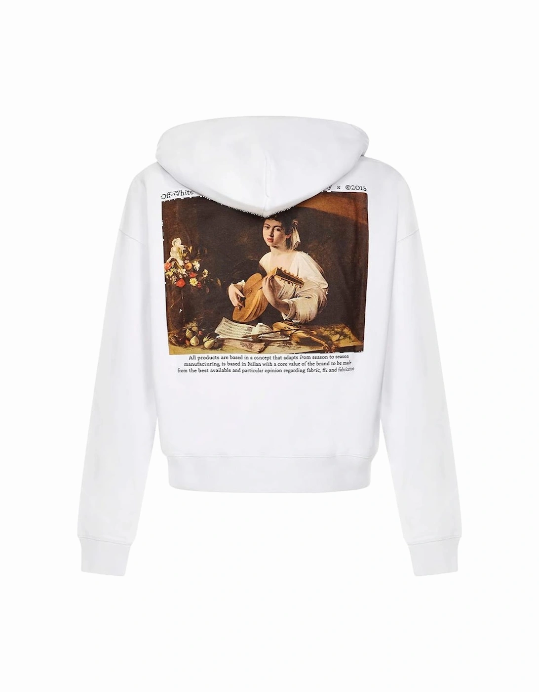 Caravaggio Lute Painting Printed Hoodie in White, 3 of 2