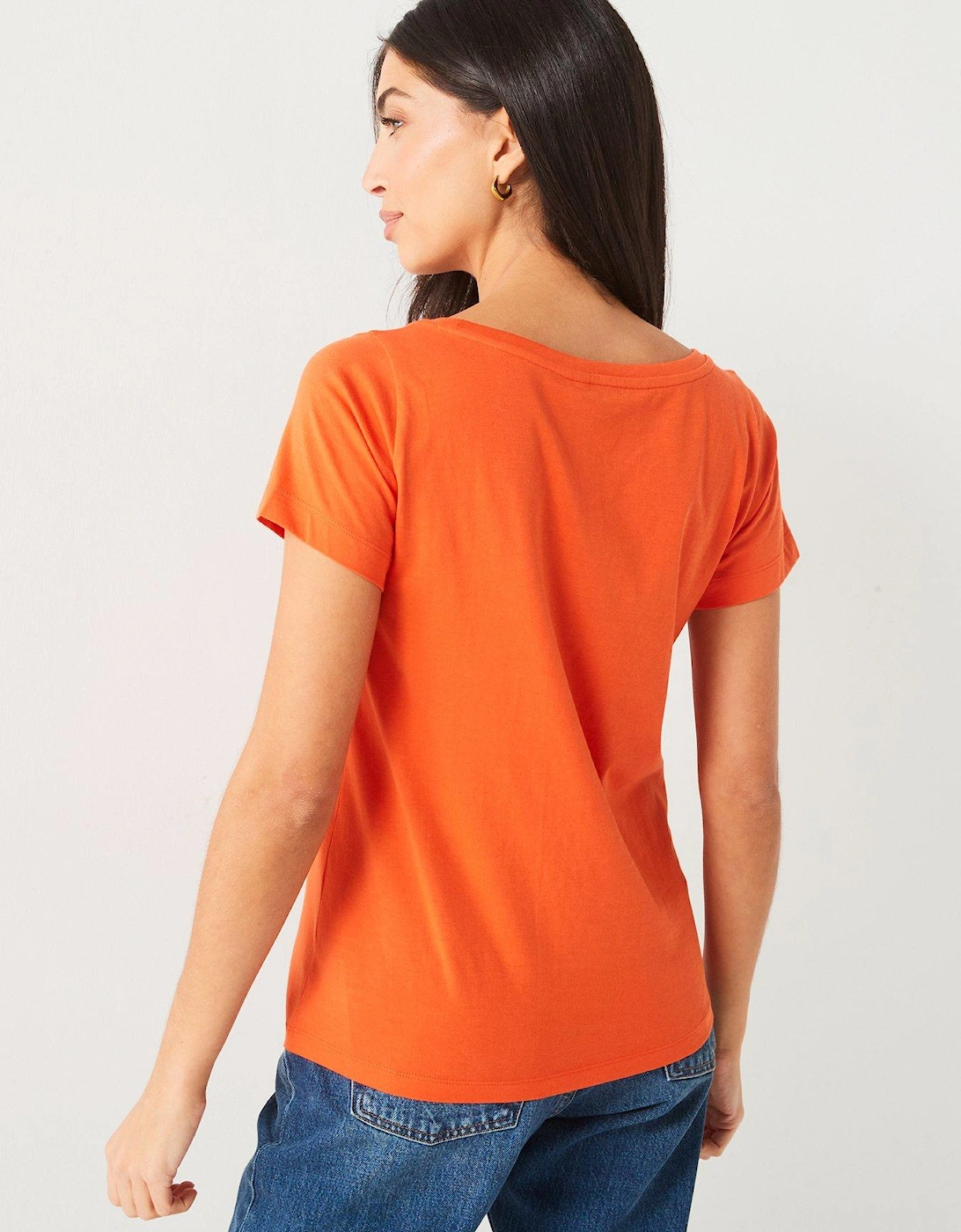 The Essential Scoop Neck T-shirt - Orange