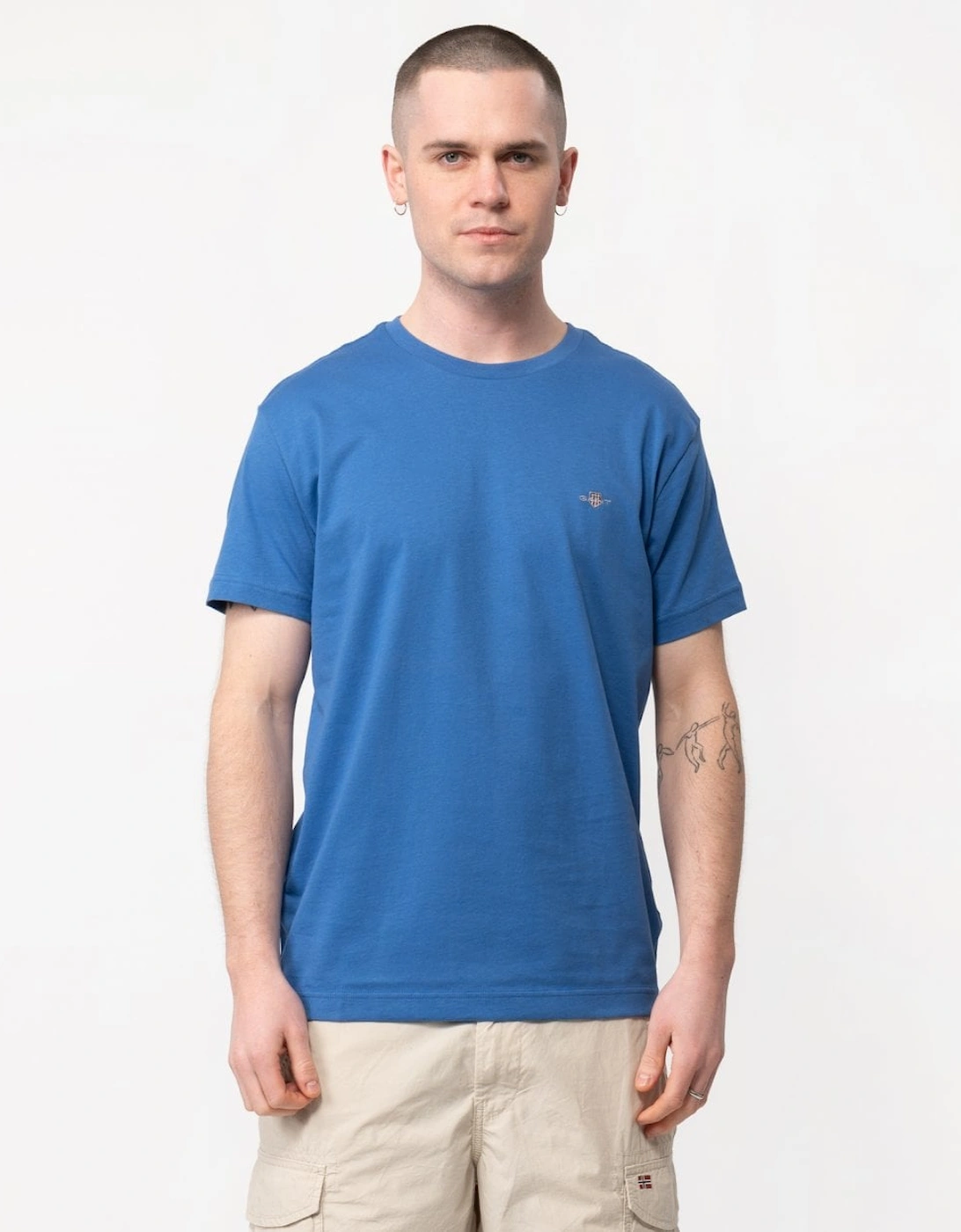 Mens Slim Fit Short Sleeve Shield Logo T-Shirt, 5 of 4