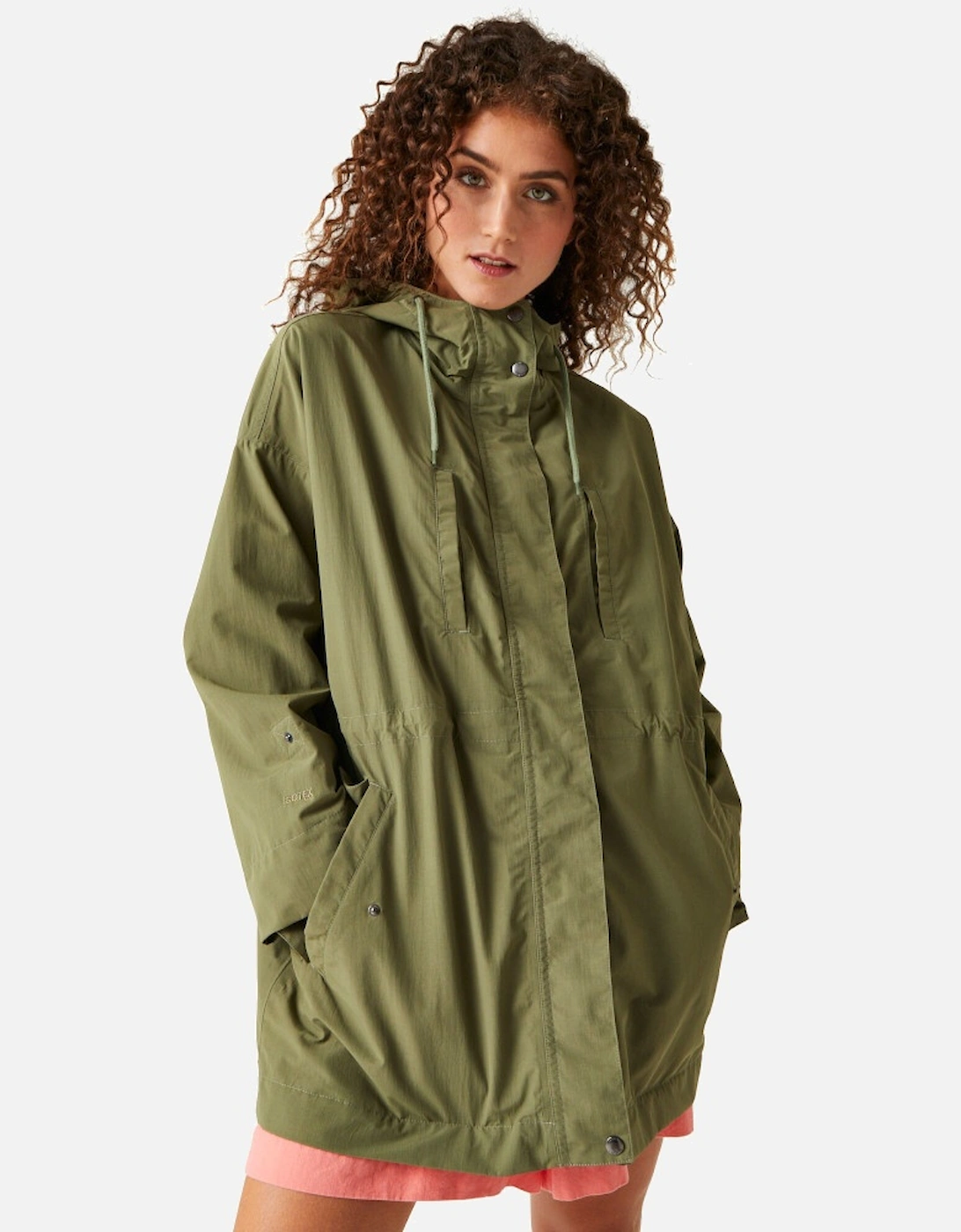 Womens Amur Longline Hooded Rain Coat, 5 of 4