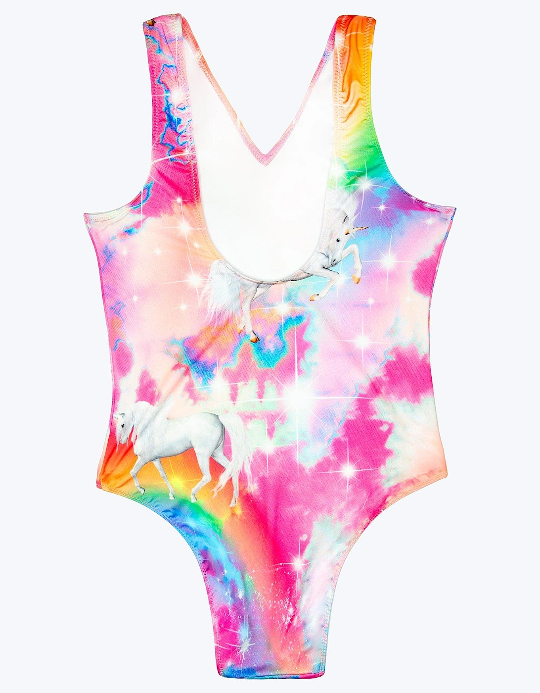 Girls Multi Rainbow Unicorn Sparkle Swimsuit