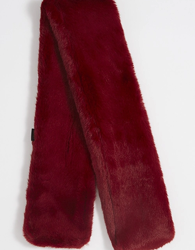 Red Faux Fur Scarf