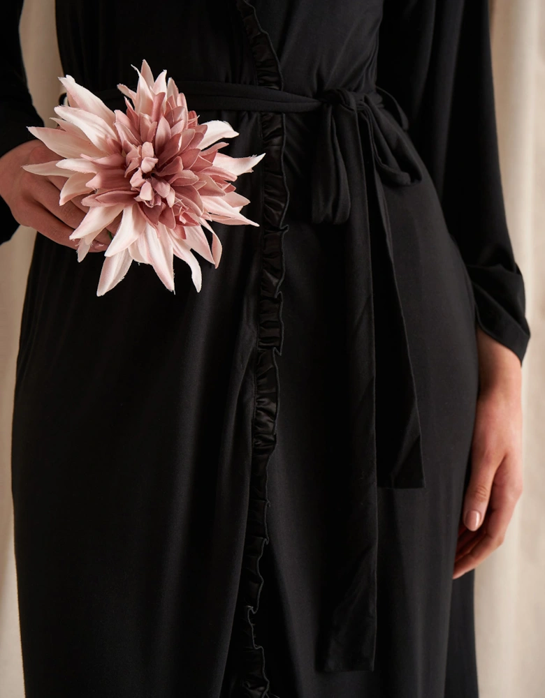 Bamboo Frill Kimono in Black