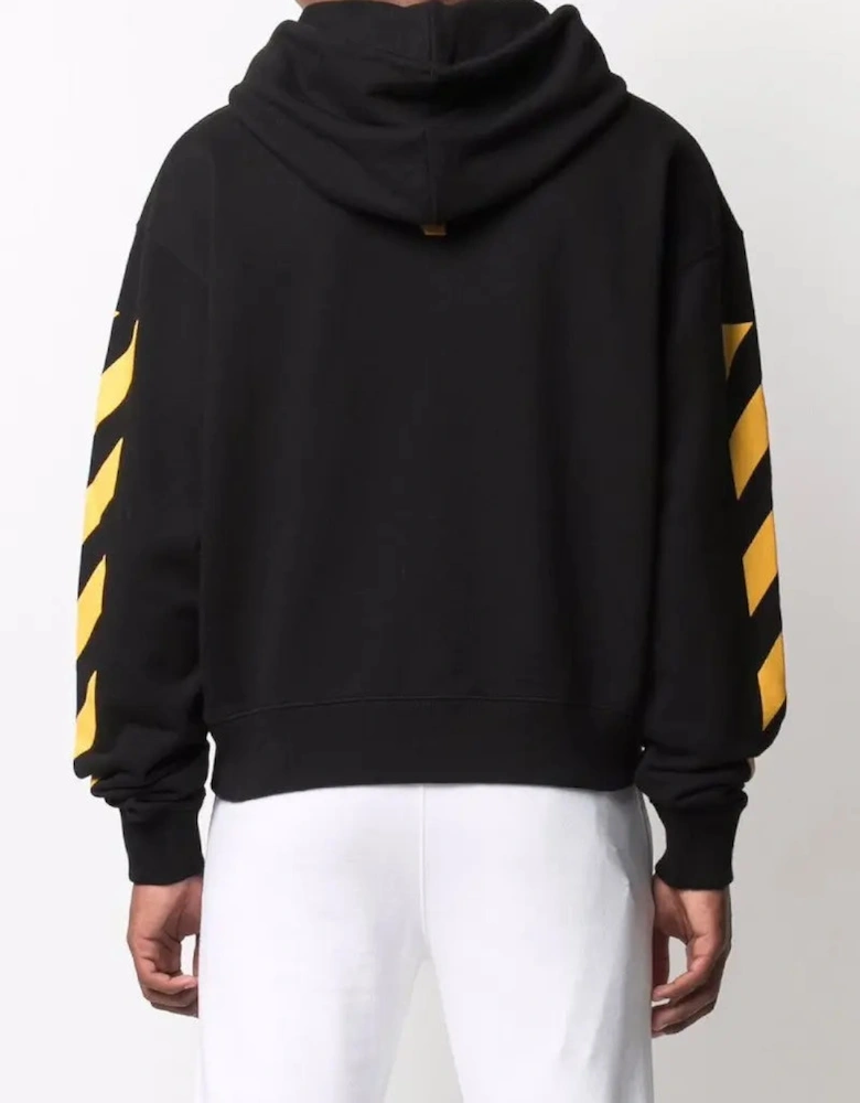 Caravaggio Diag-Stripe Painting Printed Hoodie in Black