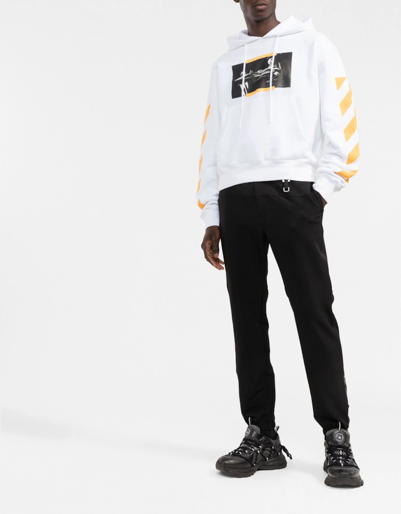 Caravaggio Painting Dia-Stripe Printed Hoodie in White