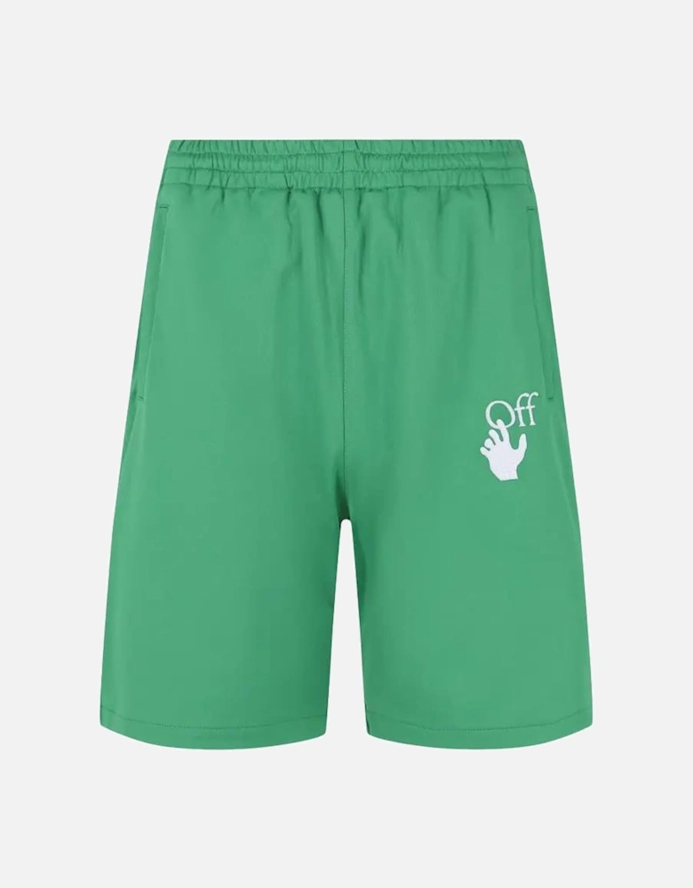 Off-White Hands Off Skate Track Shorts in Green