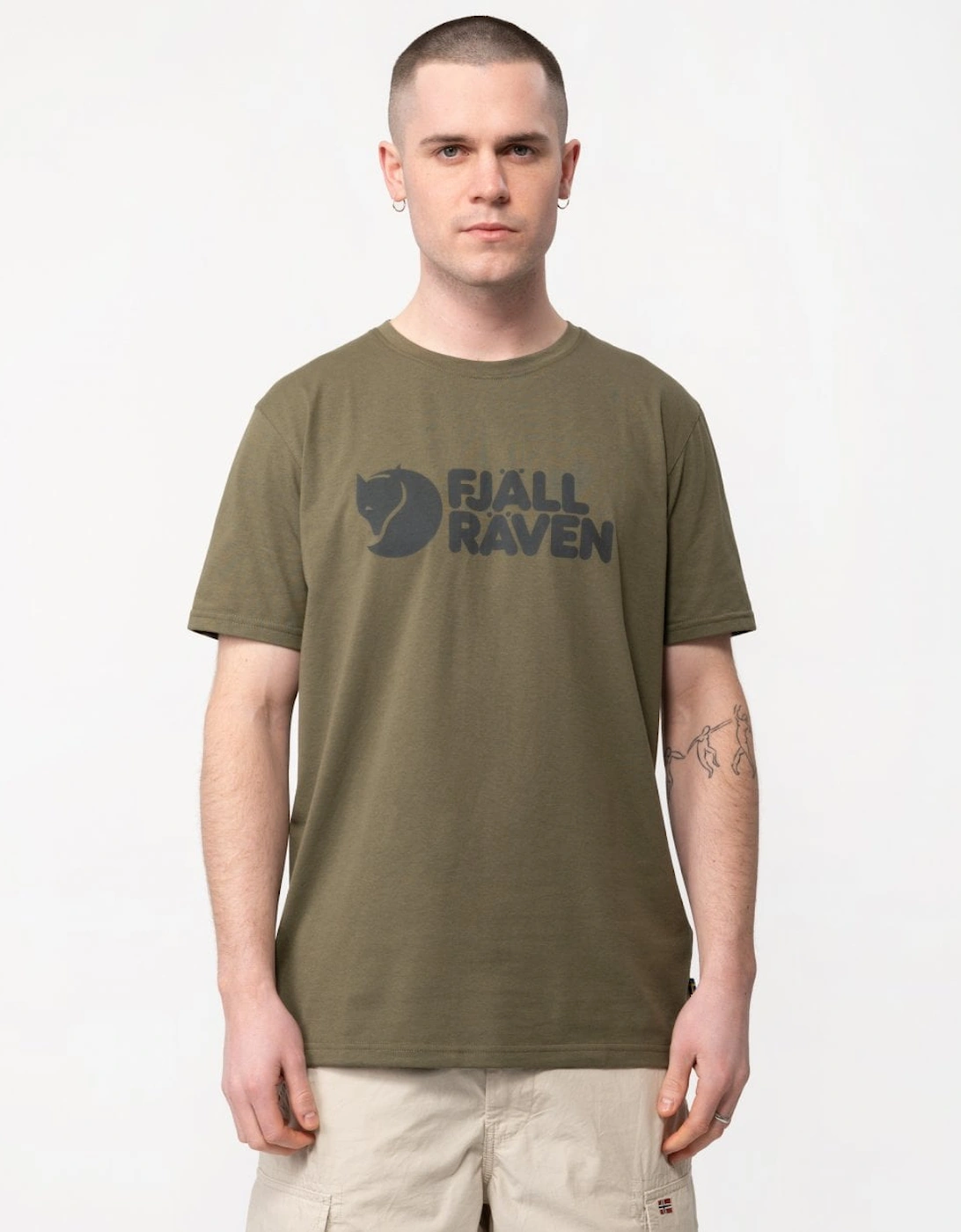 Fjallraven Men's Tan Logo T-Shirt - - : 40/Regular L