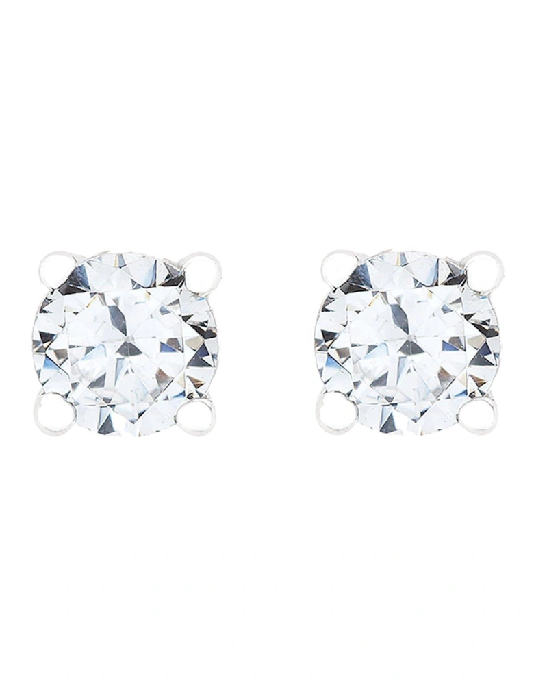 9ct White Gold 25 Point Diamond Solitaire Earrings