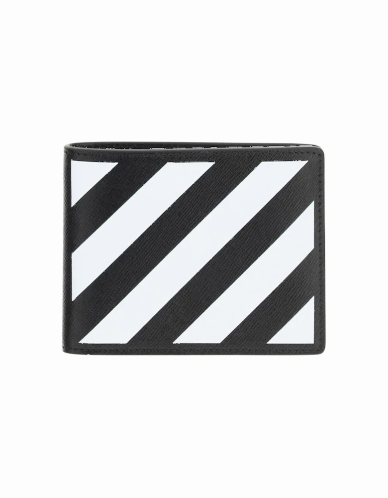 Binder Diagonal Stripe Printed Bifold Wallet in Black