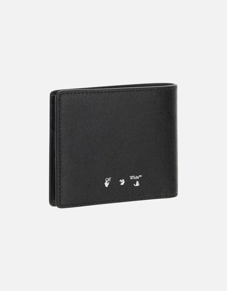 Binder Diagonal Stripe Printed Bifold Wallet in Black