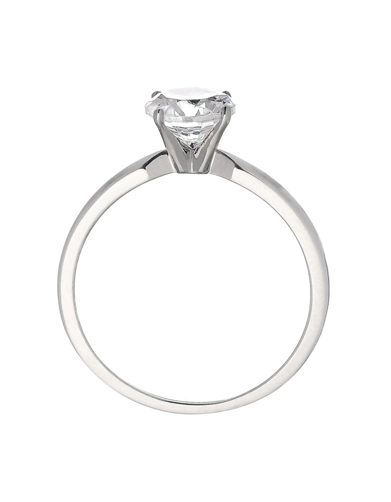 18 Carat White Gold 1 Carat Certified Diamond Solitaire Ring