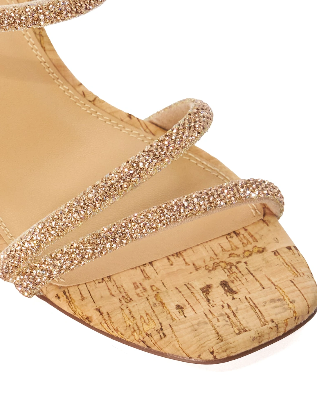 Ladies Kalia - Embellished Strap Cork Wedge Sandals