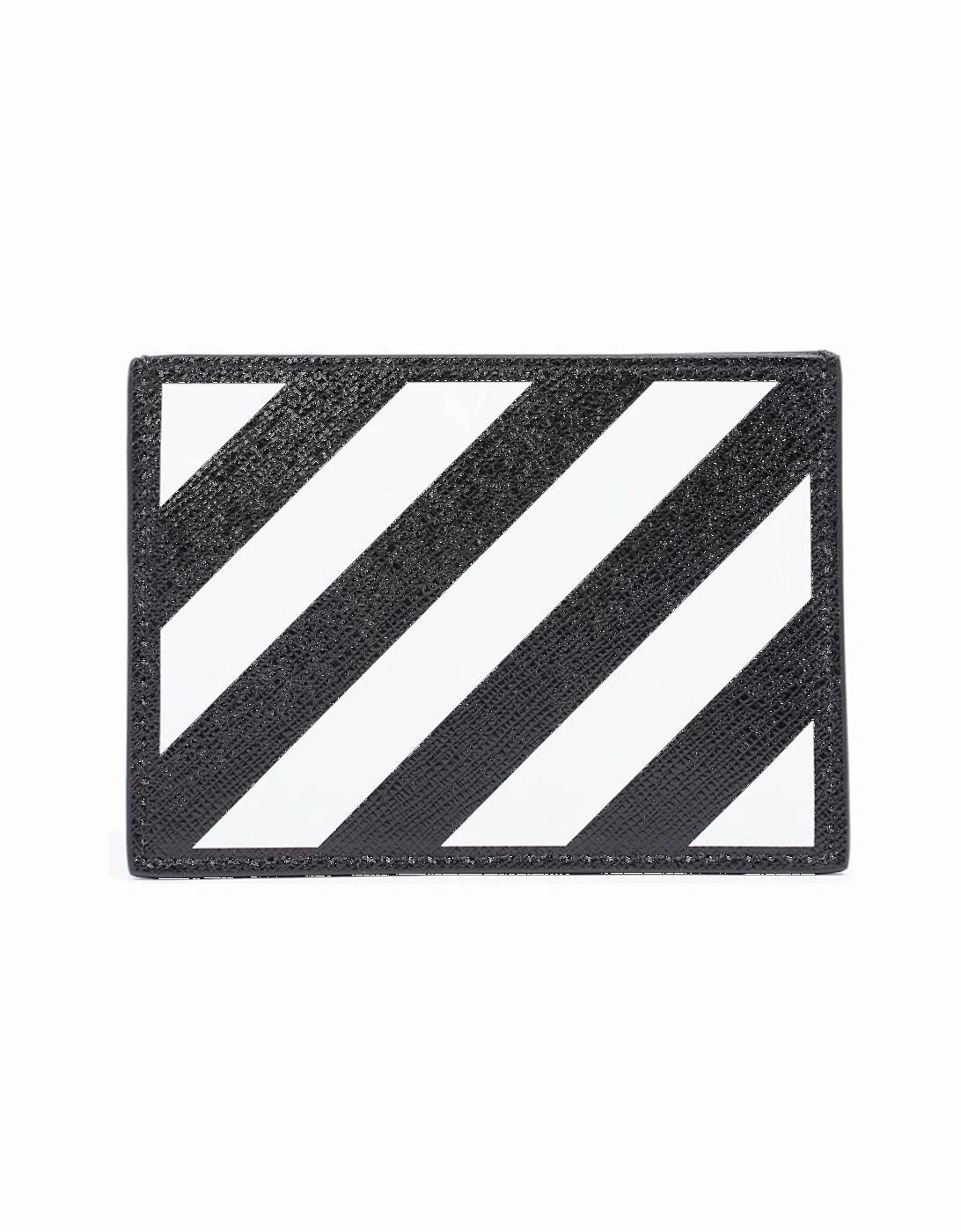 Diagonal Stripe Printed Card Holder in Black, 4 of 3