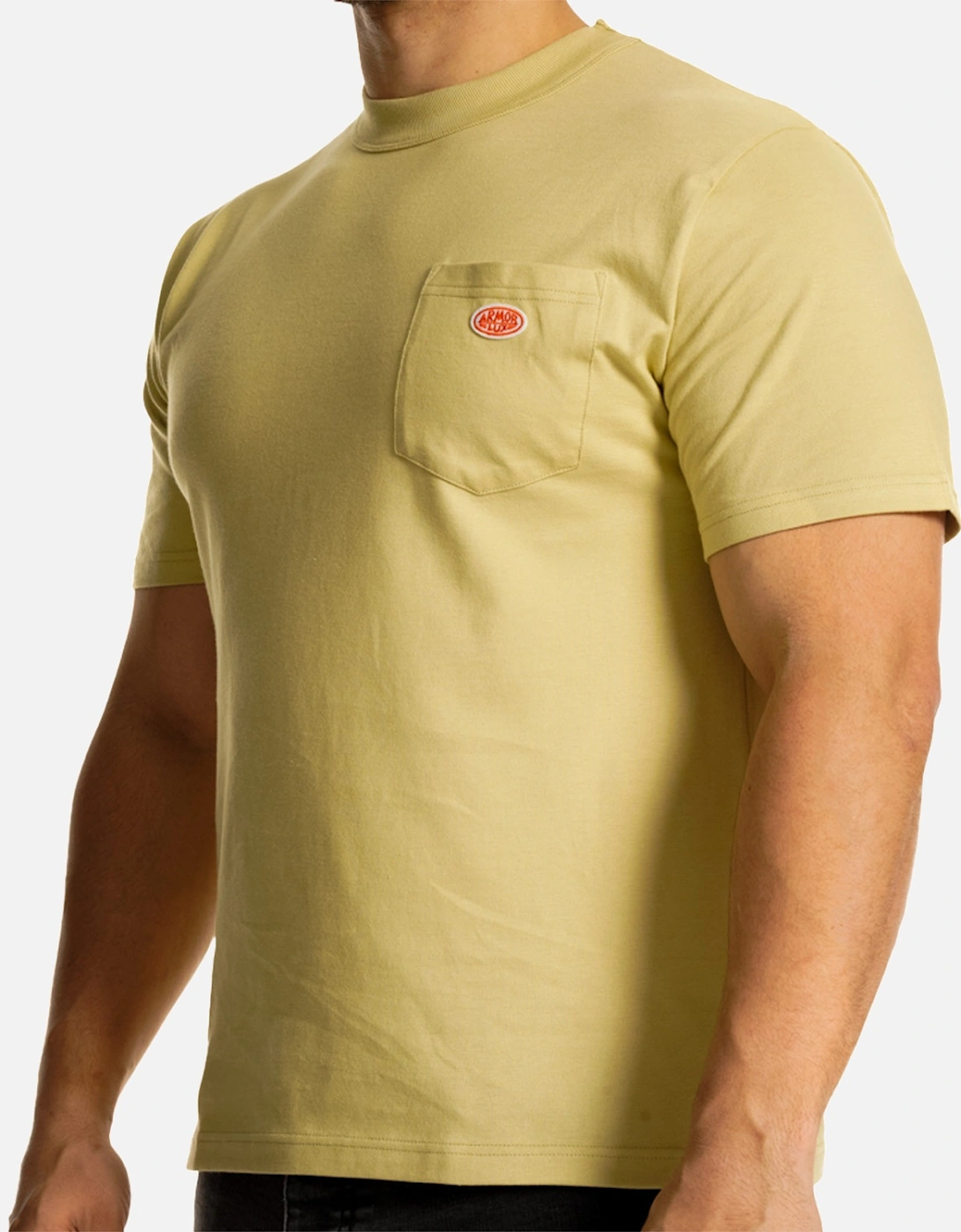 Armor Lux Mens Heritage Plain Pocket T-Shirt (Pale Olive)