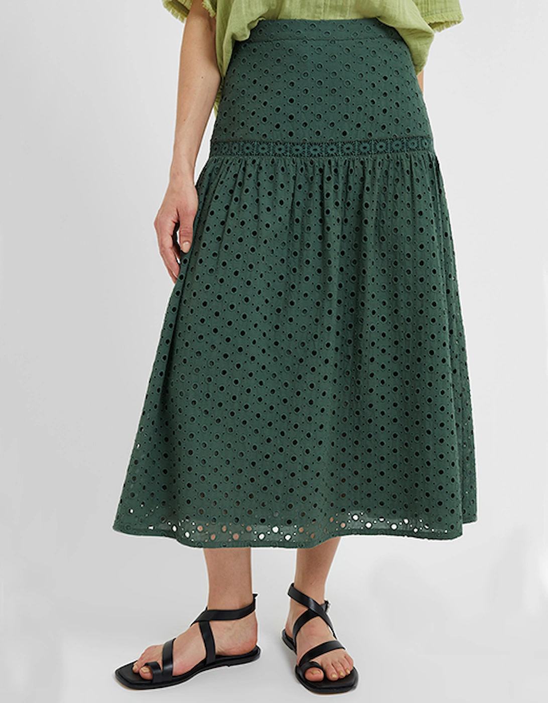 Great Plains Women's Atol Embroidery Midi Skirt Tropical Green, 6 of 5