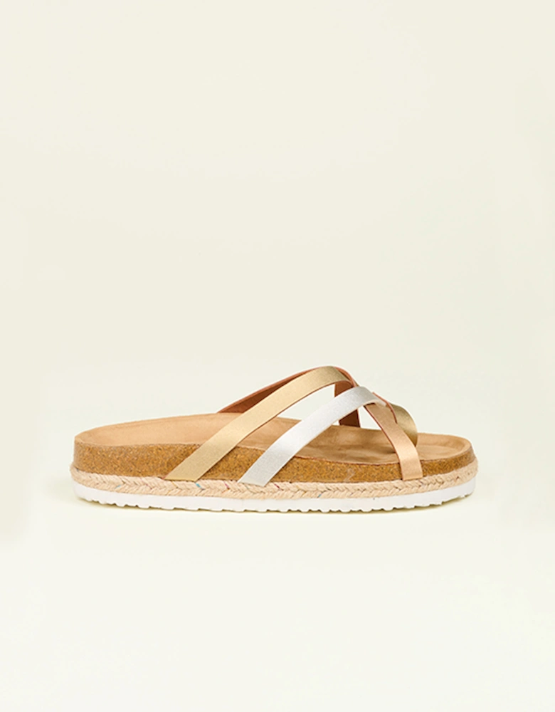 Women's Metallic Strap Sandal Multi