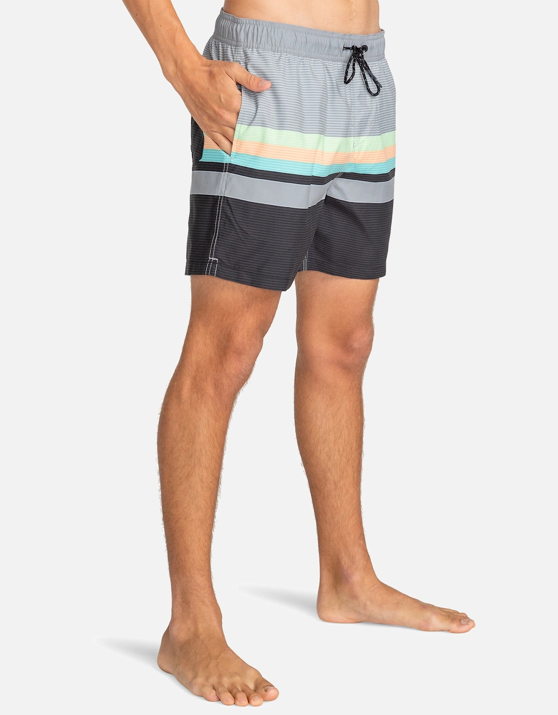 Mens All Day Stripes 16" Swim Shorts, 2 of 1