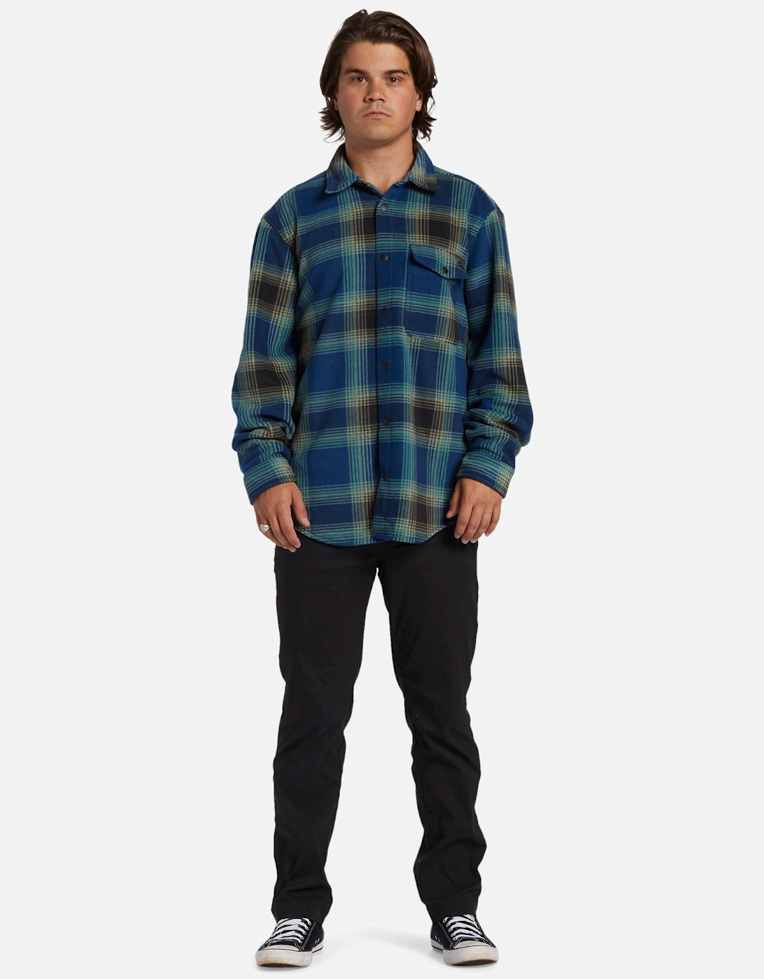 Mens Furnace Flannel Check Lumberjack Overshirt - Dark Blue, 6 of 5