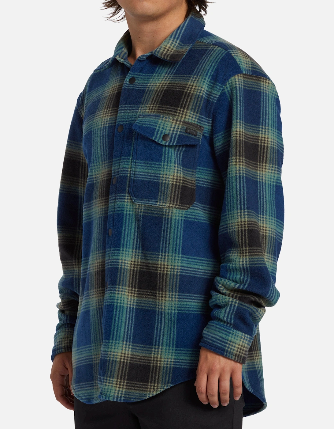Mens Furnace Flannel Check Lumberjack Overshirt - Dark Blue