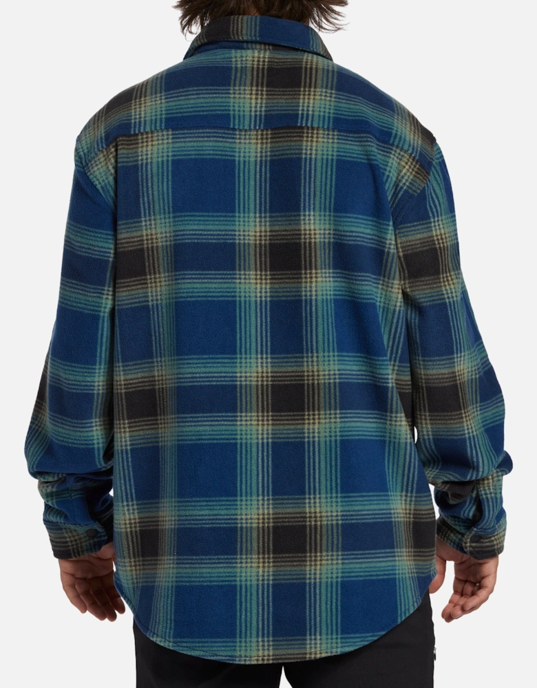 Mens Furnace Flannel Check Lumberjack Overshirt - Dark Blue