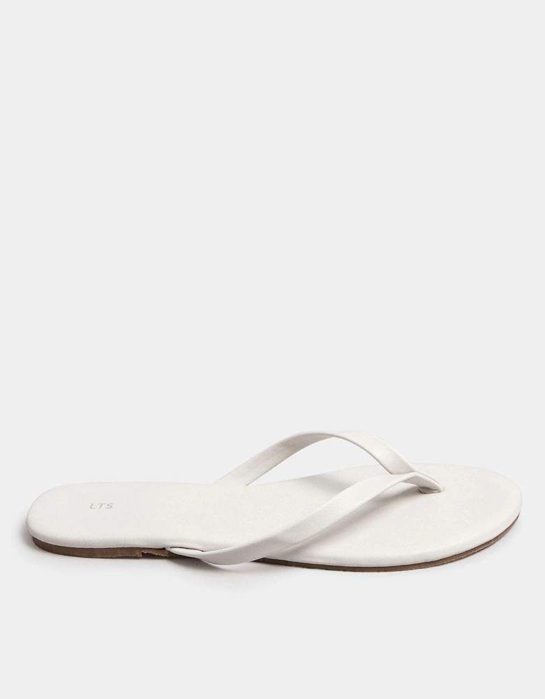 Toe Thong Simple Flat Sandal White