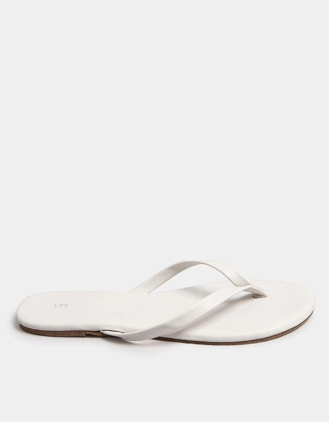 Toe Thong Simple Flat Sandal White, 2 of 1