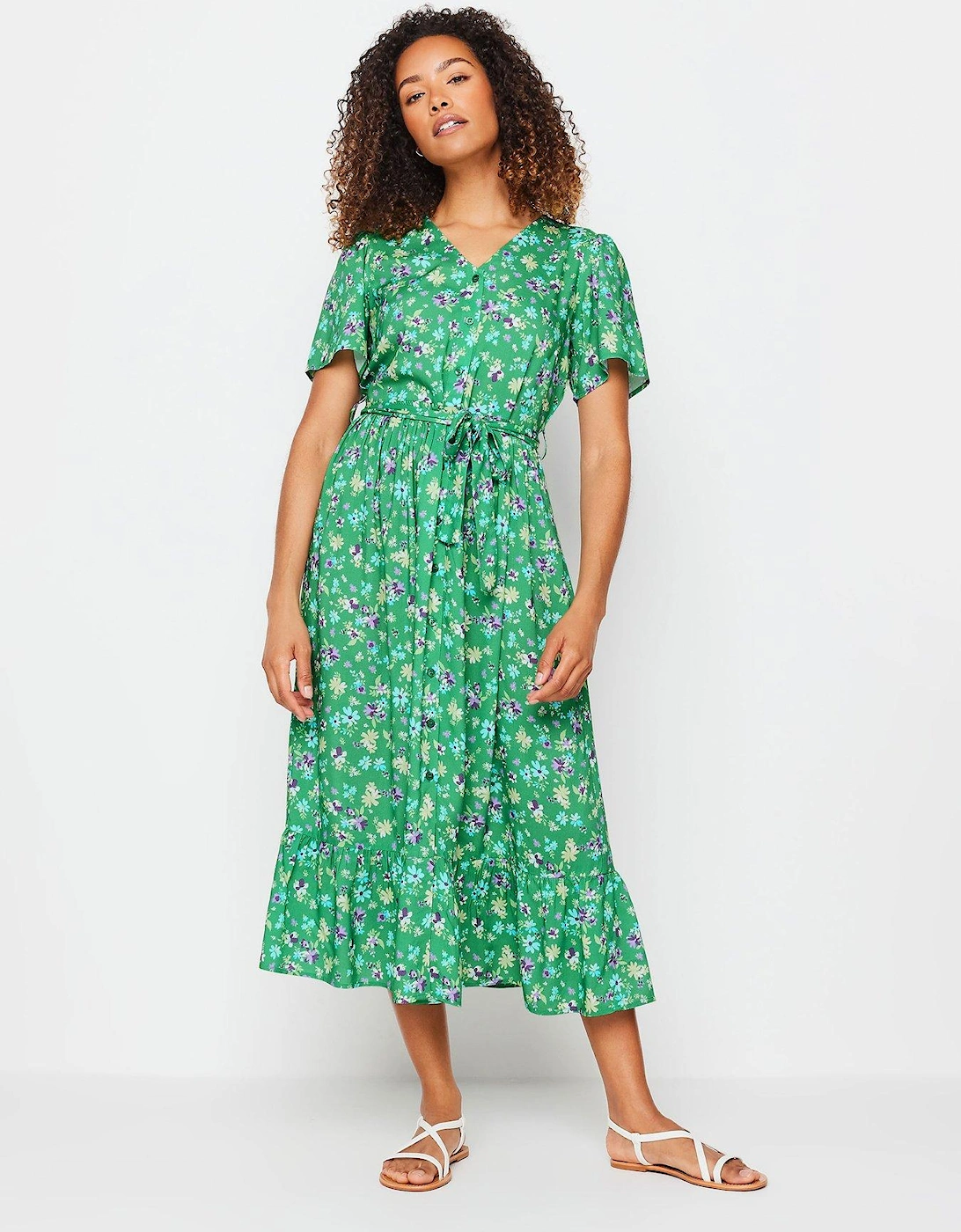 Green Meadow Button Through Tiered Maxi Dress, 2 of 1