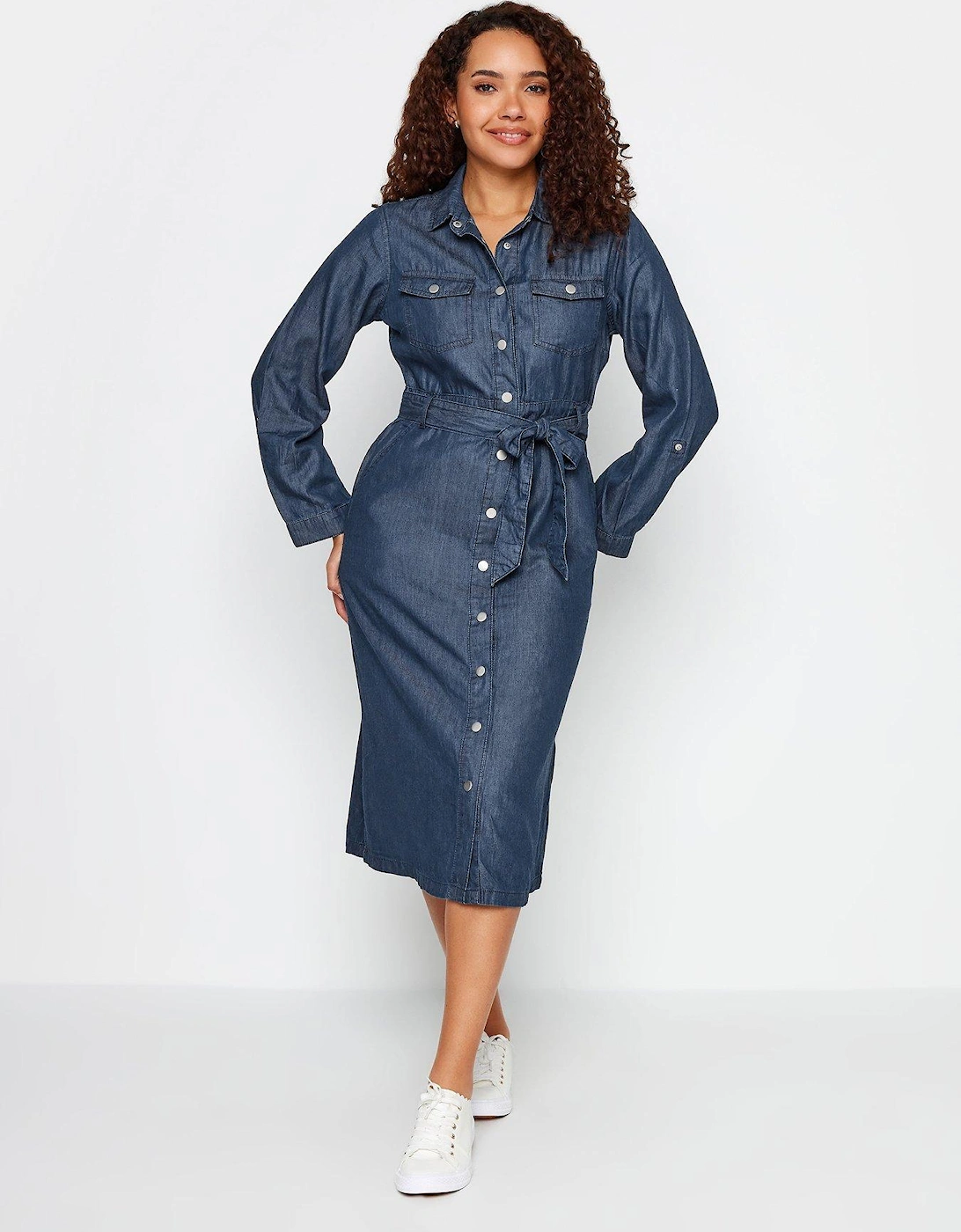 Shirt Knee Length Denim Dress - Blue, 2 of 1